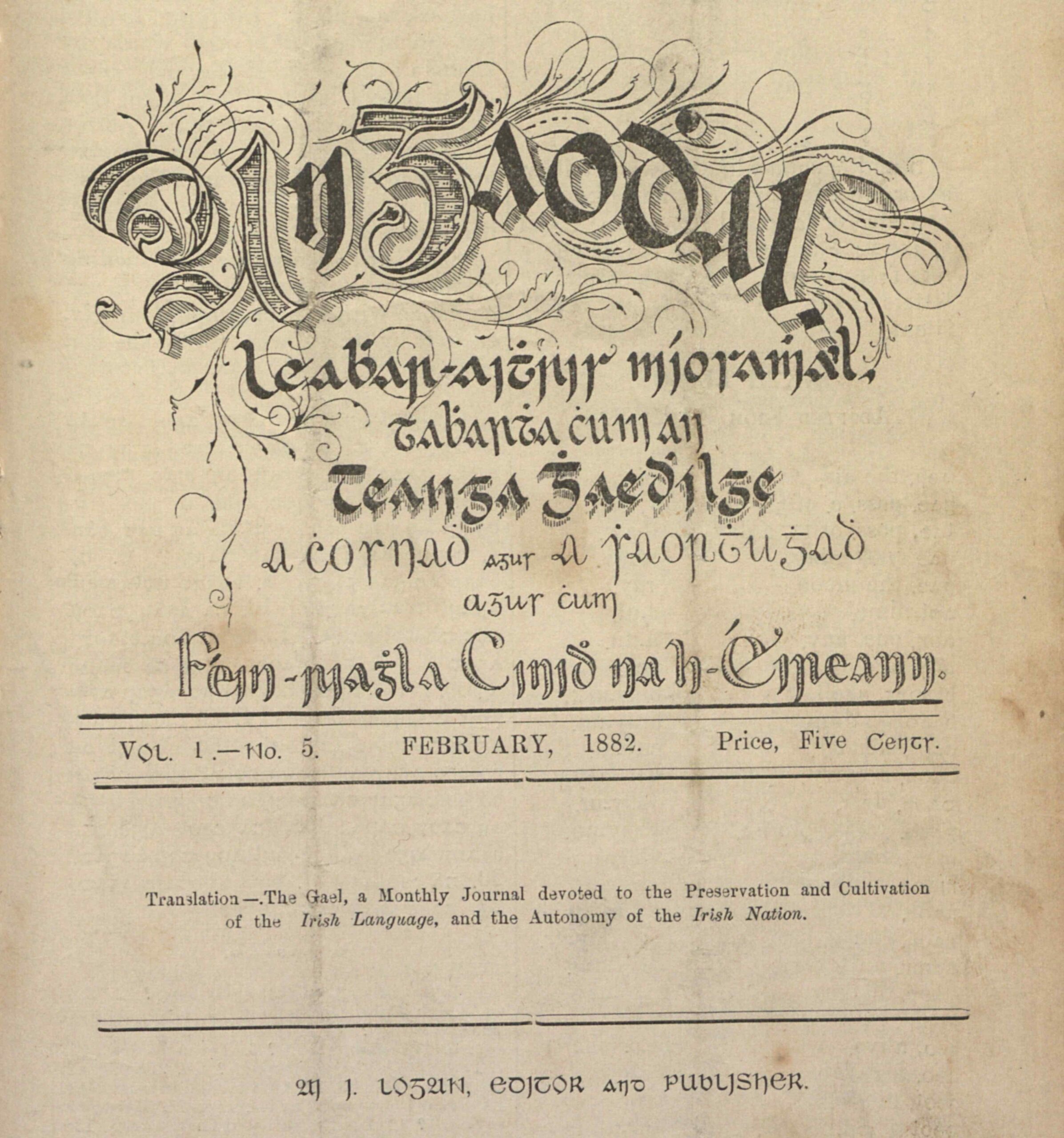 From Galway to Brooklyn: Mícheál Ó Lócháin and An Gaodhal, the world’s first Irish-language newspaper